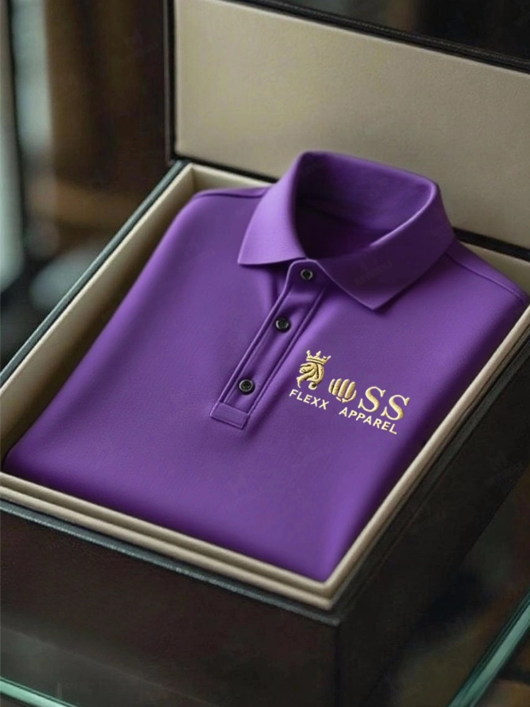 Men's Business Casual Short Sleeve Polo Shirt Polyester Mixed Print Striped Elastic