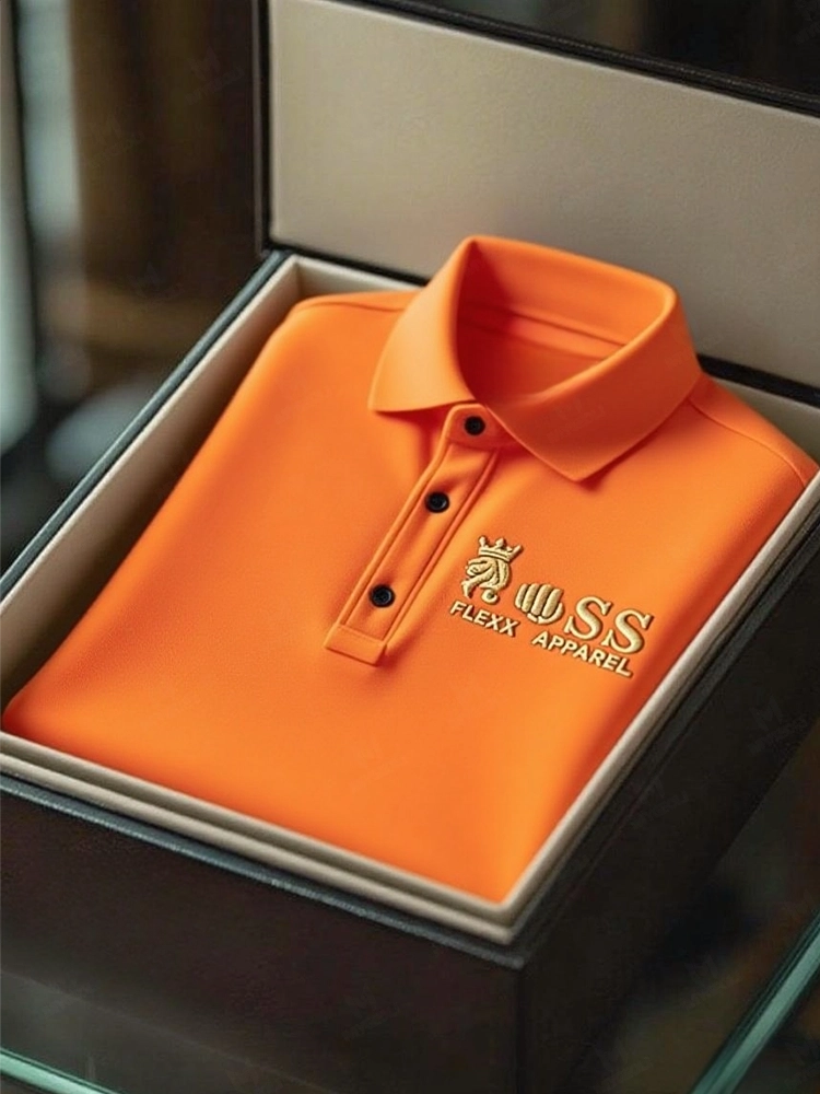 Men's Business Casual Short Sleeve Polo Shirt Polyester Mixed Print Striped Elastic