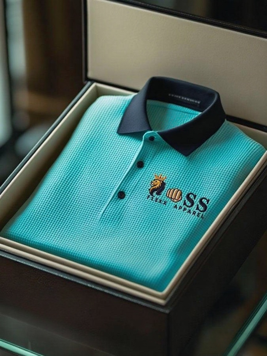 Men's Business Style Letter Printed Waffle Casual Short Sleeve POLO Shirt