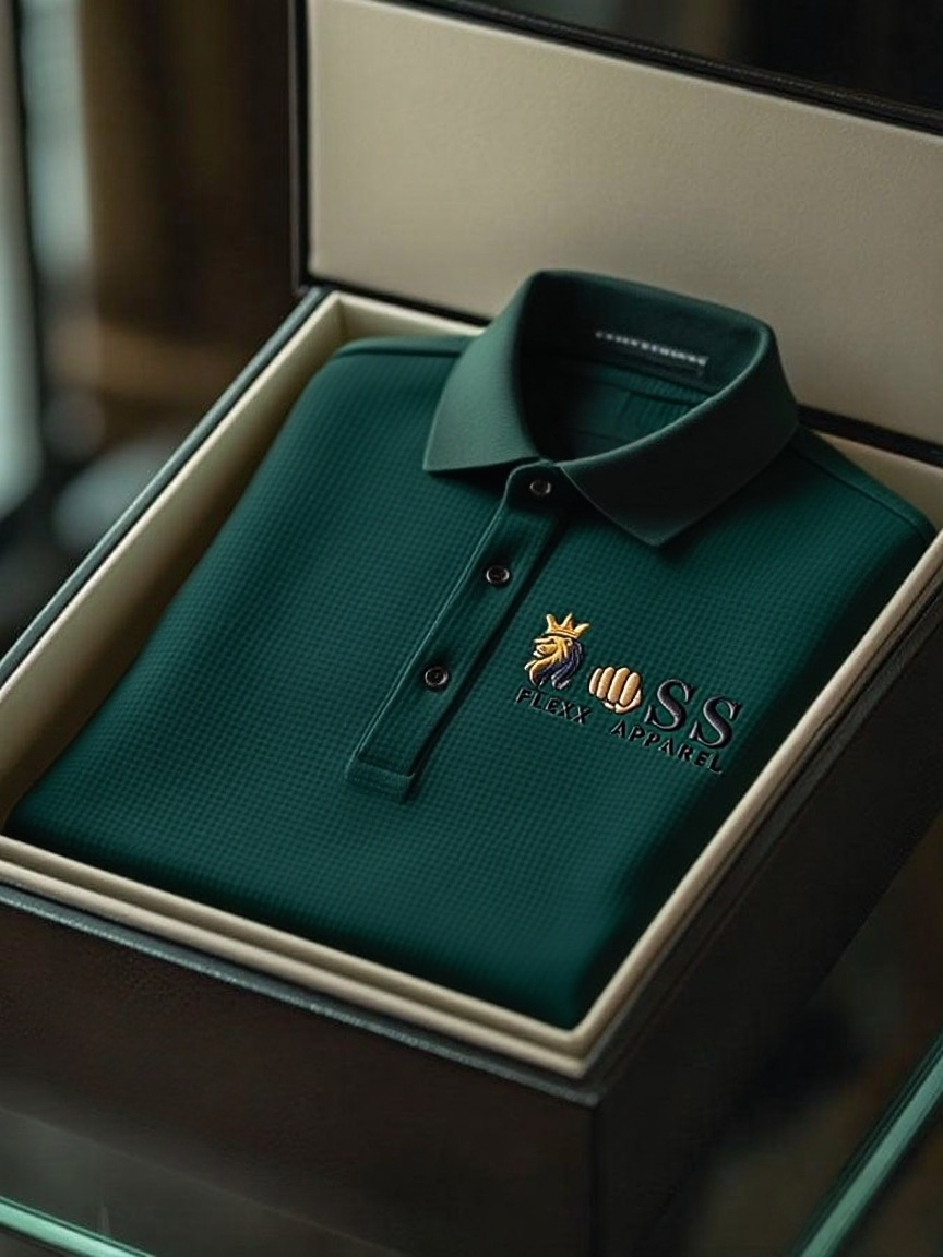 Men's Business Style Letter Printed Waffle Casual Short Sleeve POLO Shirt