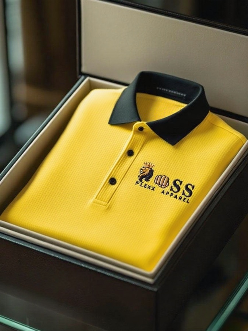 Men's Business Style Letter Printed Waffle Casual Short Sleeve POLO Shirt