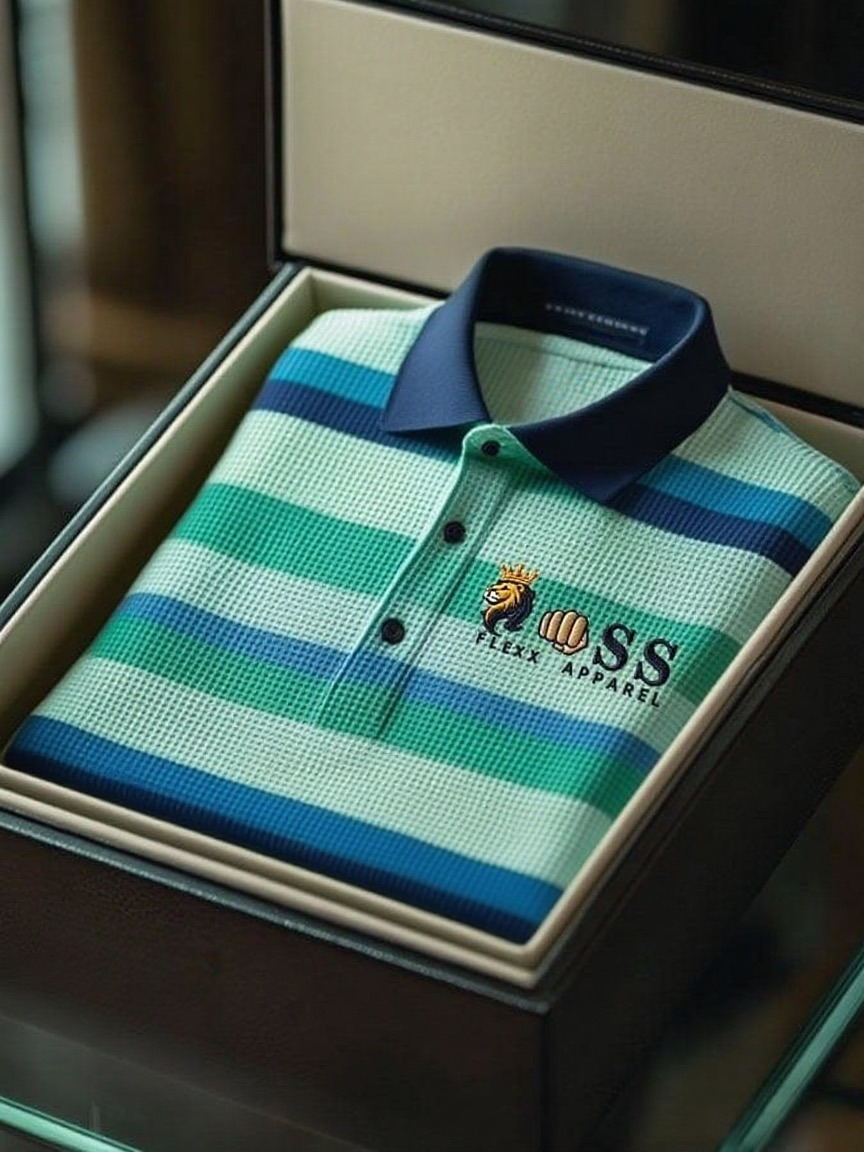 Men's Business Casual Short Sleeve Polo Shirt Letter Printed Waffle Regular Fit Terylene