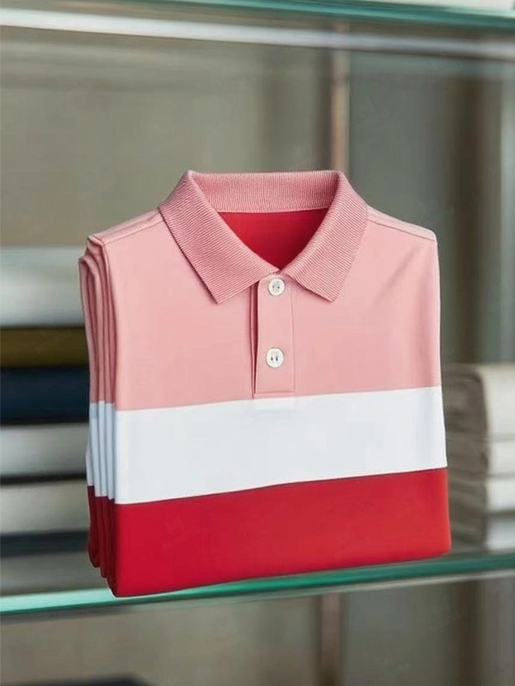 Men's Classic Business Short Sleeve Polo Shirt Polyester Cotton Blends Regular Fit