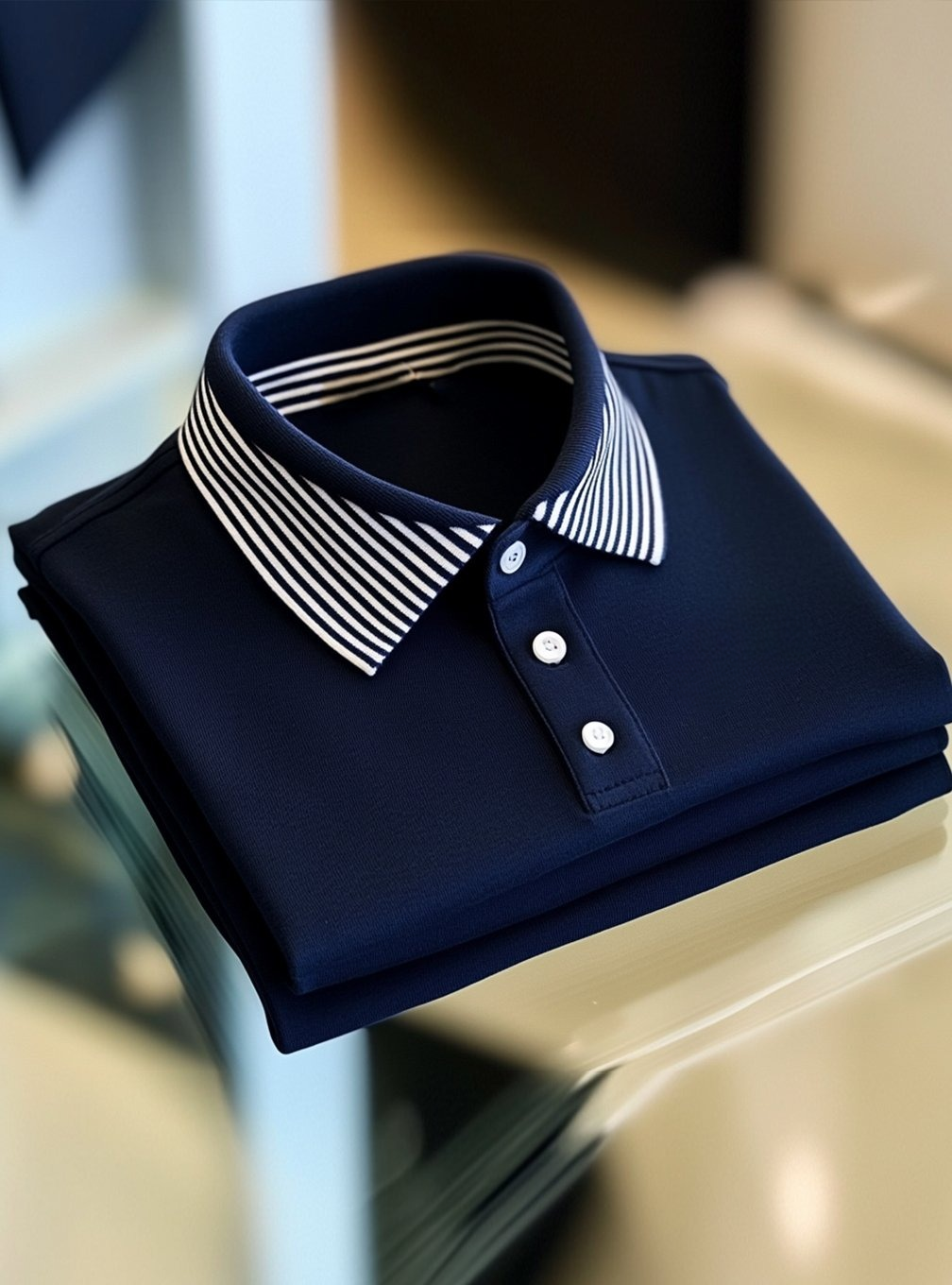 Men's Business Casual Short Sleeve Polo Shirt Polyester Mixed Print Button Down Collar