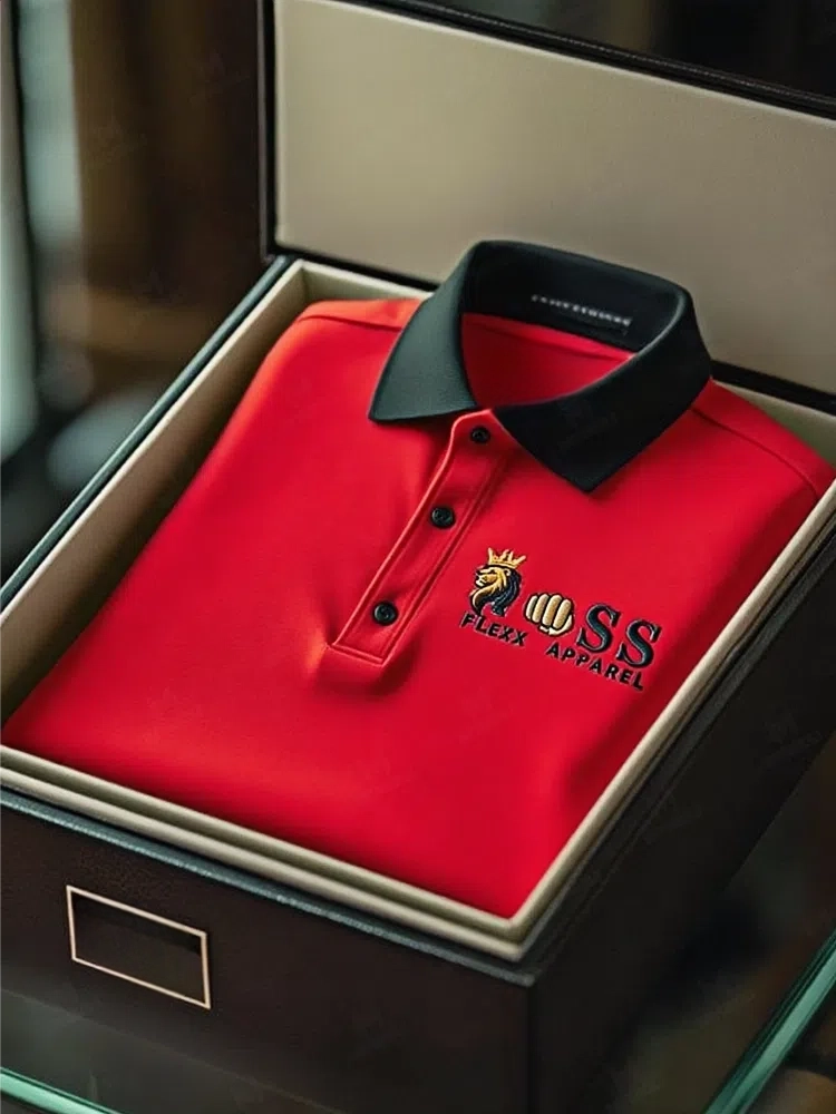 Men's Business Casual Short Sleeve Polo Shirt Polyester Mixed Print Striped