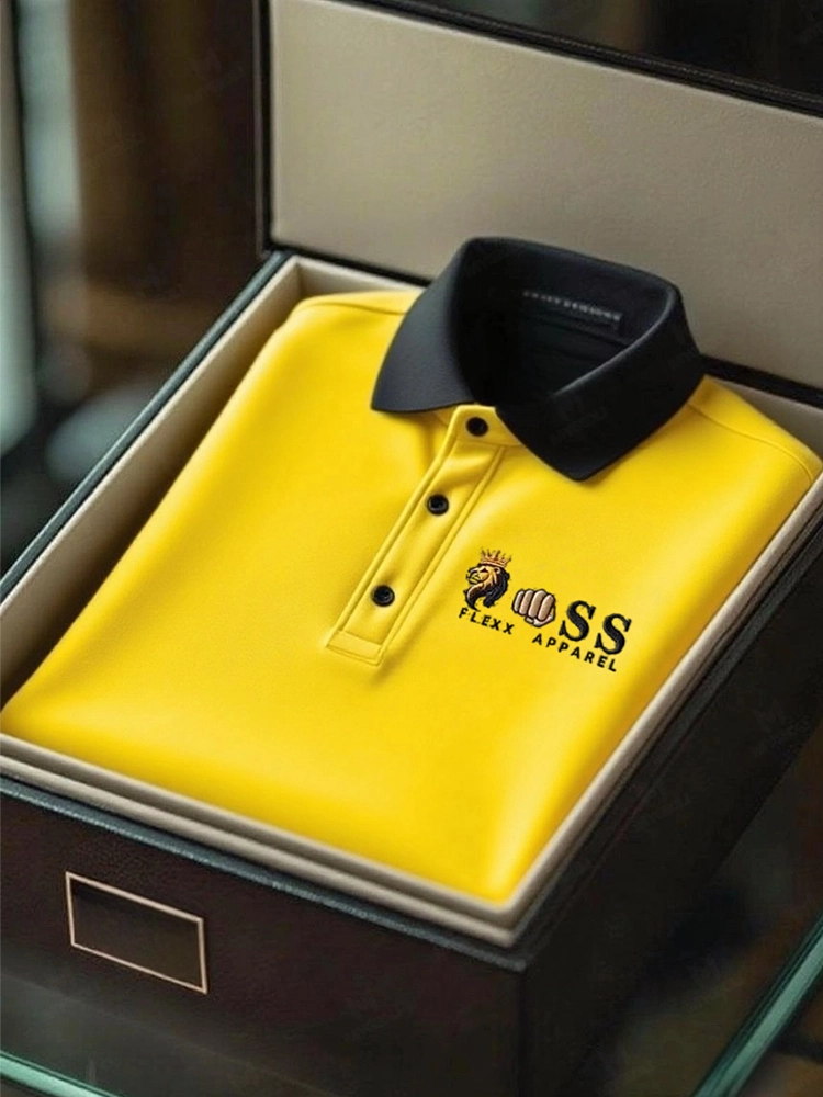 Men's Business Casual Short Sleeve Polo Shirt Polyester Mixed Print Striped