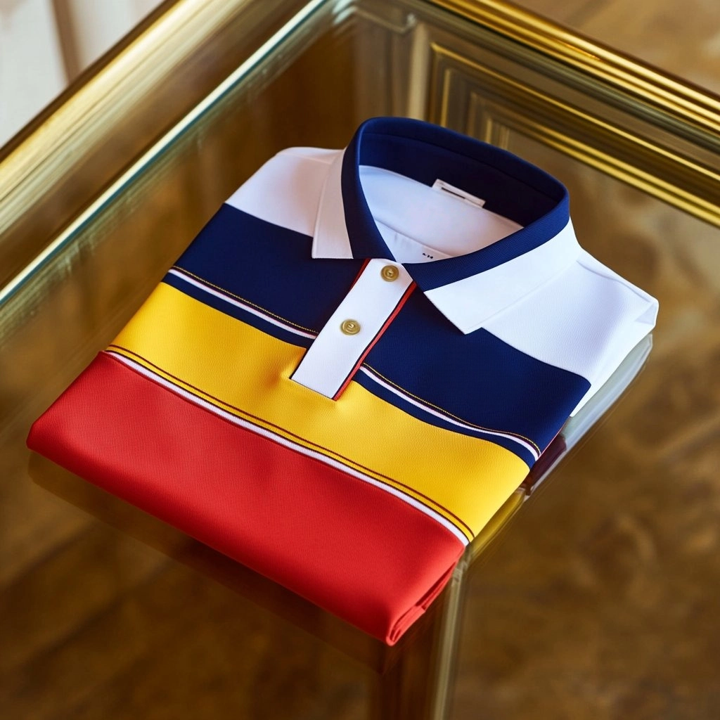 Men's Business Short Sleeve Polo Shirt Polyester Mixed Print S-XL