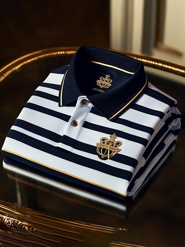 Men's Business Casual Short Sleeve Button Polo Shirt Polyester